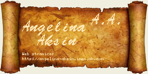 Angelina Aksin vizit kartica